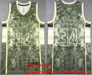 Men's Milwaukee Bucks #34 Giannis Antetokounmpo Brown 2023 Select Series Stitched Basketball Jersey