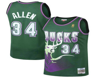 Men's Milwaukee Bucks #34 Ray Allen 1996-97 ABA Hardwood Classic