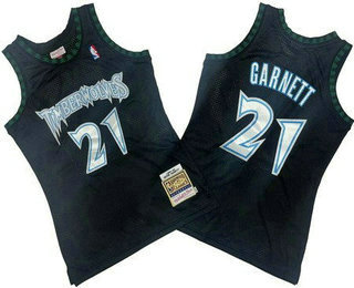 Men's Minnesota Timberwolves #21 Kevin Garnett Black 1997 Throwback Swingman Jersey