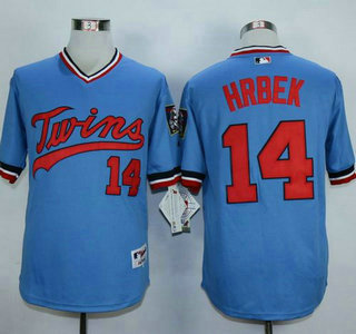 Men's Minnesota Twins #14 Kent Hrbek Light Blue 1984 Turn Back The Clock Jersey
