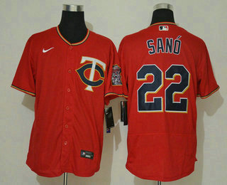 Men's Minnesota Twins #22 Miguel Sano Red Stitched MLB Flex Base Nike Jersey