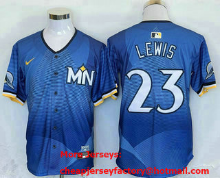 Men's Minnesota Twins #23 Royce Lewis Blue 2024 City Connect Limited Stitched Jersey