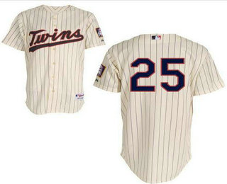 Men's Minnesota Twins #25 Byron Buxton Crem Stitched Baseball Jersey