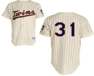 Men's Minnesota Twins #31 Oswaldo Arcia Cream Stitched Baseball Jersey