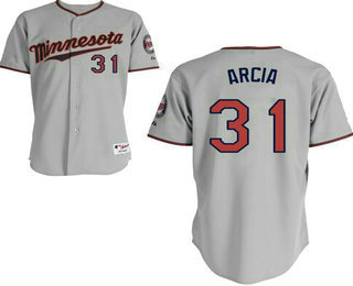 Men's Minnesota Twins #31 Oswaldo Arcia Gray Road Stitched Baseball Jersey