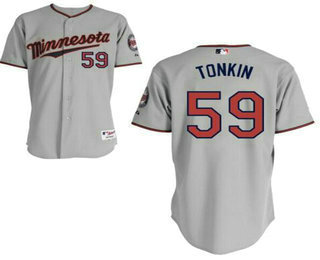 Men's Minnesota Twins #59 Michael Tonkin Gray Road Stitched Baseball Jersey