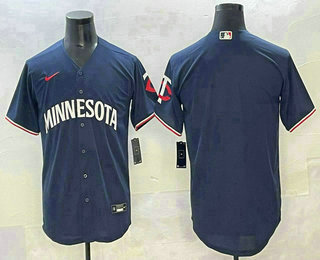 Men's Minnesota Twins Blank Navy Blue Cool Base Stitched Jersey