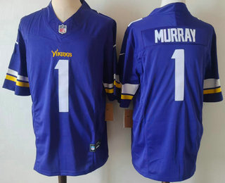 Men's Minnesota Vikings #1 Kyler Murray Limited Purple FUSE Vapor Jersey