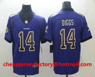 Men's Minnesota Vikings #14 Stefon Diggs Purple 2018 Fashion Drift Color Rush Stitched NFL Nike Limited Jersey