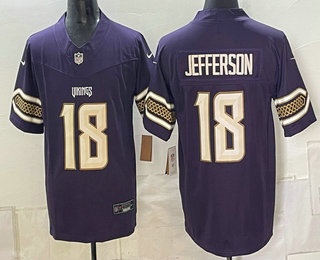 Men's Minnesota Vikings #18 Justin Jefferson Purple 2026 FUSE Rivalries Collection Limited Stitched Jersey