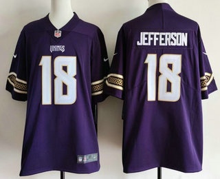 Men's Minnesota Vikings #18 Justin Jefferson Purple 2026 Vapor Rivalries Collection Limited Stitched Jersey