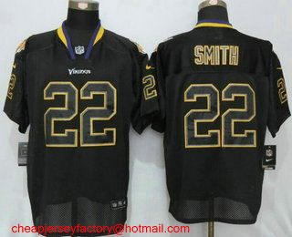 Men's Minnesota Vikings #22 Harrison Smith Lights Out Black Stitched NFL Nike Elite Jersey