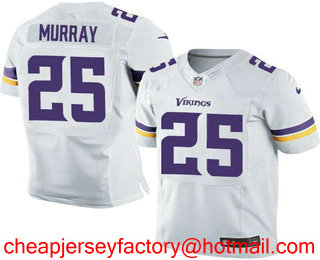 Men's Minnesota Vikings #25 Latavius Murray White Road Stitched NFL Nike Elite Jersey