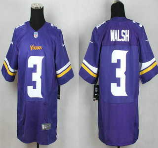 Men's Minnesota Vikings #3 Blair Walsh Nike Purple Elite Jersey