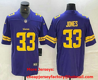 Men's Minnesota Vikings #33 Aaron Jones Purple Color Rush Vapor Stitched Limited Jersey