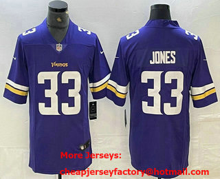 Men's Minnesota Vikings #33 Aaron Jones Purple Vapor Stitched Nike Limited Jersey