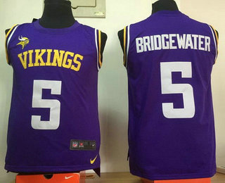 Men's Minnesota Vikings #5 Teddy Bridgewater Purple Tank Top NFL Limited Jersey