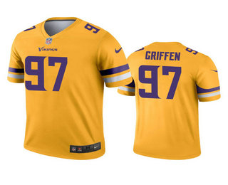 Men's Minnesota Vikings #97 Everson Griffen Gold Inverted Legend Jersey