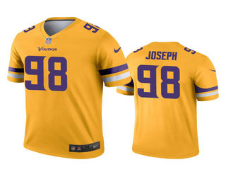 Men's Minnesota Vikings #98 Linval Joseph Gold Inverted Legend Jersey