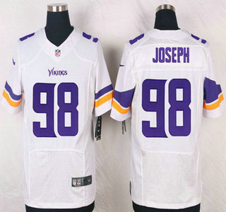 Men's Minnesota Vikings #98 Linval Joseph White Road NFL Nike Elite Jersey
