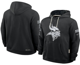 Men's Minnesota Vikings Black 2026 Salute to Service Sideline Pullover Hoodie