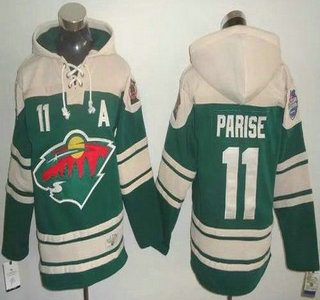 Men's Minnesota Wild #11 Zach Parise 2016 Stadium Series Green Hoodie