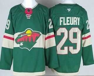 Men's Minnesota Wild #29 Marc Andre Fleury Green Authentic Jersey