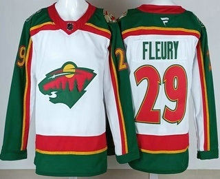 Men's Minnesota Wild #29 Marc Andre Fleury White Authentic Jersey