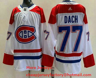 Men's Montreal Canadiens #77 Kirby Dach White Authentic Jersey