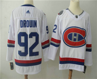 Men's Montreal Canadiens #92 Jonathan Drouin White Authentic 2017 100 Classic Stitched NHL Jersey