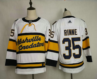 Men's Nashville Predators #35 Pekka Rinne White 2020 Winter Classic adidas Hockey Stitched NHL Jersey