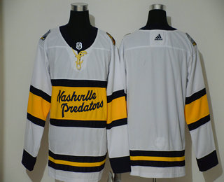 Men's Nashville Predators Blank White 2020 Winter Classic adidas Hockey Stitched NHL Jersey