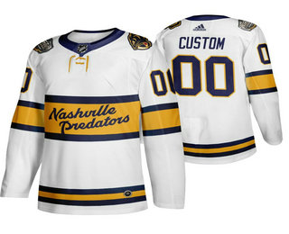 Men's Nashville Predators Custom White 2020 Winter Classic adidas Hockey Stitched NHL Jersey