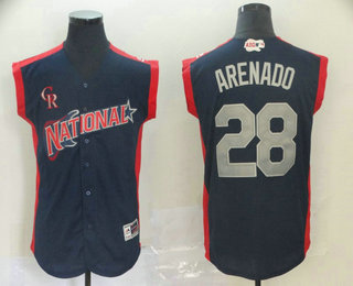 Men's National League Colorado Rockies #28 Nolan Arenado Navy With Red 2019 MLB All-Star Futures Game Jersey