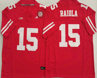 Men's Nebraska Cornhuskers #15 Dylan Raiola Red FUSE College Football Jersey