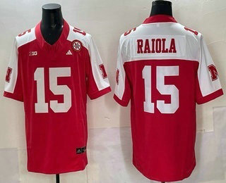 Men's Nebraska Huskers #15 Dylan Raiola Red Thanksgiving College Football Jersey