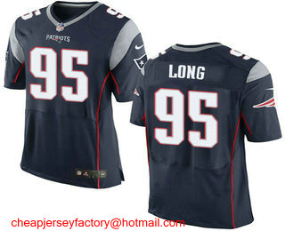 Men's New England Patriots #95 Chris Long Navy Blue Team Color NFL Nike Elite Jersey