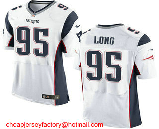 Men's New England Patriots #95 Chris Long White Road NFL Nike Elite Jersey