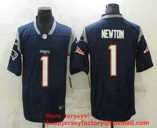 Men's New England Patriots #1 Cam Newton Navy Blue 2017 Vapor Untouchable Stitched NFL Nike Limited Jersey