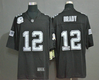 Men's New England Patriots #12 Tom Brady Black Olive 2019 Salute To Service Stitched NFL Nike Limited Jersey