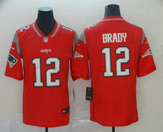 Men's New England Patriots #12 Tom Brady Red 2019 Inverted Legend Stitched NFL Nike Limited Jersey