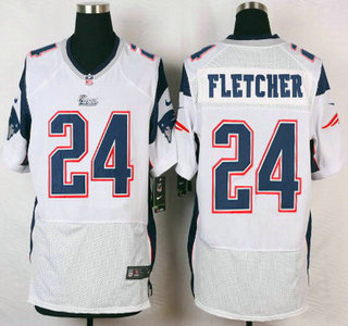 Men's New England Patriots #24 Bradley Fletcher White Road NFL Nike Elite Jersey