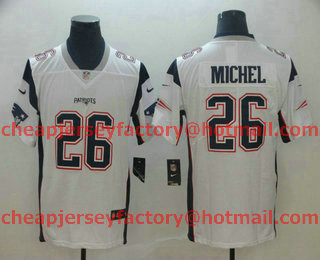 Men's New England Patriots #26 Sony Michel White 2017 Vapor Untouchable Stitched NFL Nike Limited Jersey