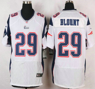 Men's New England Patriots #29 LeGarrette Blount White Road NFL Nike Elite Jersey