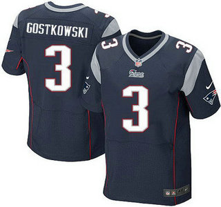 Men's New England Patriots #3 Stephen Gostkowski Navy Blue Team Color NFL Nike Elite Jersey