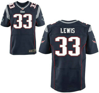 Men's New England Patriots #33 Dion Lewis Navy Blue Team Color NFL Nike Elite Jersey