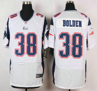 Men's New England Patriots #38 Brandon Bolden White Road NFL Nike Elite Jersey