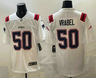 Men's New England Patriots #50 Mike Vrabel Limited White Vapor Jersey