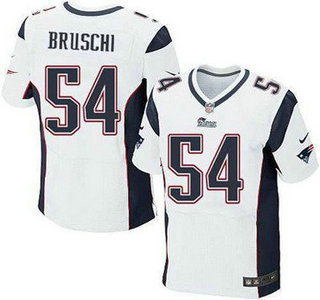 Men's New England Patriots #54 Tedy Bruschi White Retired Player NFL Nike Elite Jersey