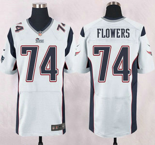 Men's New England Patriots #74 Trey Flowers White Road NFL Nike Elite Jersey